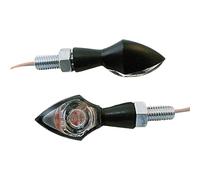 HIGHSIDER Ein-LED-Blinker PEN HEAD, klares Glas schwarz