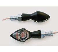HIGHSIDER Ein-LED-Blinker PEN HEAD, klares Glas schwarz