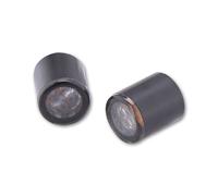 HIGHSIDER Pro Surface LED Blinker Gehäuse Schwarz / Linse Rauchgrau (Paar), Vorn