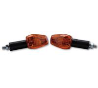 Mini-Blinker, IMOLA 1, schwarz, Glas gelb, E-geprüft, Paar