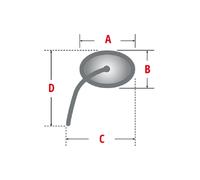 HIGHSIDER smart Lenkerspiegel Schwarzes Quadrat (Paar), blau