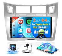 Hikity 2G 64G Android 15 Autoradio Für Toyota Yaris/Vizi 2005-2011 mit Wireless Carplay Android Auto,9 Zoll Touchscreen Auto Radio mit GPS Navi Bluetooth WiFi RDS EQ FM 2USB SWC MIC Rückfahrkamera
