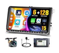 Hikity 8 Core/6+128G Android 15 Autoradio für VW Golf 5 6 Tiguan Caddy Polo Touran mit Wireless CarPlay Android Auto 7" Touchscreens GPS 59UI DSP SWC FM/RDS WiFi+52PIN Adapter+Rückfahrkamer MIC