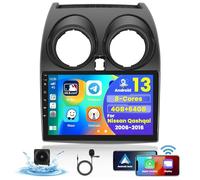 Hikity 8Cores 4+64GB Autoradio Android 15 Für Nissan Qashqai J10 2006-2016 mit Wireless Carplay Android Auto,9Zoll Touchsreen Auto Radio mit GPS Navi Bluetooth WiFi RDS DSP FM SWC Rückfahrkamera