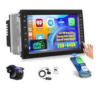 Hikity DAB/DAB+ 2+64G Android 15 Autoradio für VW Golf 5 6 Passat Polo Tiguan Touran Caddy Skod CarPlay Android Auto Wireless Bildschrim 7" Auto Radio Bluetooth Mirror Link GPS WiFi FM RDS SWC EQ