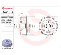 BREMBO Bremstrommel hinten rechts links für VAUXHALL OPEL 14.E311.10