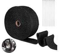 Hitzeschutzband Auspuff Motorrad, 10m Auspuffband Basaltfaser Motorrad Schild Hülle Hitzeschutz Auspuff Reparatur Selbstklebend für Fächerkrümmer Krümmerband mit 10