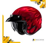 HJC Motorradhelm Jethelm V31 S FIRO Poliert Rot