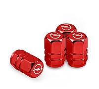 HJHYYHG 4 Stück Metall Auto Reifen Ventilkappen, für OPEL Grandland X Mokka X Zafira C Auto Reifenventilkappen, Schmücken Schützen Zubehör,Red