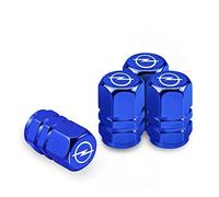 HJHYYHG 4 Stück Metall Auto Reifen Ventilkappen, für OPEL Grandland X Mokka X Zafira C Auto Reifenventilkappen, Schmücken Schützen Zubehör,Blue