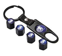 HJHYYHG 4 Stück Metall Auto Reifen Ventilkappen, für Peugeot 206 207 307 308 3008 4008 5008 GT Line Auto Reifenventilkappen, Schmücken Schützen Zubehör,Black