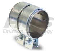 1x HJS 83005507 Rohrverbinder Auspuff Schelle Edelstahl Doppelschelle 55 x 70 mm
