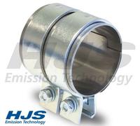1x HJS 83005507 Rohrverbinder Auspuff Schelle Edelstahl Doppelschelle 55 x 70 mm