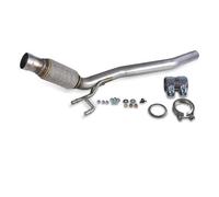 HJS Flexrohr Auspuff Abgasrohr 90mm Rohrverbinder:V-Band-Schelle mit Befestigungsmaterial Edelstahl 91 11 1667 Kompatibel mit VW Golf 6 5K1 Golf 5 Schrägheck 1K1 TOURAN 1T1, 1T2 Passat Variant 3C5