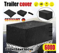 Hochplane für Stema PKW Anhänger Plane Abdeckplane F750 DBL 750 850 600D Schwarz