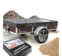 Hochwertige Anhängerplane 232 x 132 x 6 cm für Saris Anhänger - wasserdichte PVC Abdeckplane I Plane nach Maß - Anthrazit