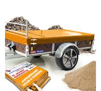 Hochwertige Anhängerplane 257 x 133 x 15 cm für Saris Anhänger mit Reling für H Gestell - wasserdichte PVC Abdeckplane I Plane nach Maß - Orange