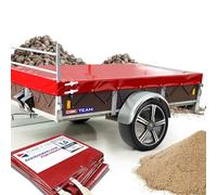 Hochwertige Anhängerplane 257 x 133 x 20 cm für Saris Anhänger mit Reling für H Gestell - wasserdichte PVC Abdeckplane I Plane nach Maß - Rot