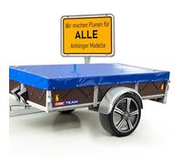 Hochwertige Anhängerplane 282 x 156 x 6 cm für Saris Anhänger - wasserdichte PVC Abdeckplane I Plane nach Maß - Blau
