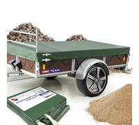 Hochwertige Anhängerplane 306 x 161 x 15 cm Flachplane für Saris Anhänger mit Reling für H Gestell - PVC Abdeckplane I Plane nach Maß - Bronzegrün - Matt - Oliv grün - Tarnplane - Bundeswehr