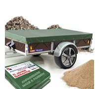 Hochwertige Anhängerplane 312 x 190 x 6 cm - Flachplane für Saris Anhänger - wasserdichte PVC Abdeckplane I Plane nach Maß - Bronzegrün - Matt - Oliv grün - Tarnplane - Bundeswehr