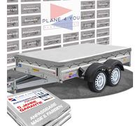 Hochwertige Humbaur 258 x 137 cm Anhängerplane - wasserdichte Anhänger Plane nach Maß - Flachplane - Hochglanz Grau