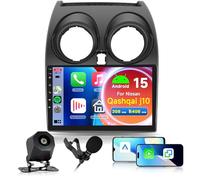 Hodozzy 2GB 64GB Android Autoradio für Nissan Qashqai j10 2006-2016 mit Wireless Carplay Android Auto, 2 Din 9 Zoll Touchscreen Autoradio mit Navi DSP Bluetooth WiFi FM/RDS Radio Rückfahrkamera