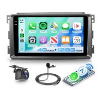 Hodozzy 4G+128G Autoradio für Mercedes-Benz Smart Fortwo 451 2005-2010 mit Wireless Carplay Android Auto, 9 Zoll Touchscreen Autoradio 2 Din mit Navi, Bluetooth, WiFi, DSP FM/RDS Radio, Rückfahrkamera