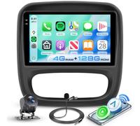 Hodozzy 4GB+128GB Android Autoradio für Opel Vivaro B 2014-2018/ Renault Traffic 3 2014-2021, Carplay Wireless Android Auto, Radio 9 Zoll InCell Touchscreen, GPS Navi Bluetooth DSP WiFi RDS, Kamera