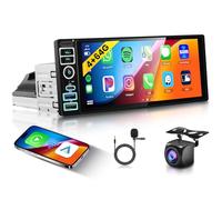 Hodozzy 4GB+64GB Android Autoradio 1 Din Bildschirm mit Wireless CarPlay & Android Auto, 6,9 Zoll Touchscreen Autoradio 1Din mit Navi, Bluetooth WiFi, DSP FM/RDS Radio, USB/Typ C, Rückfahrkamera
