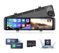 Hodozzy 4K Rückspiegel Dashcam mit Rückfahrkamera, 11,26 Zoll IPS Touchscreen Wireless CarPlay Android Auto, Bluetooth, ADAS, Spiegel Kamera für Auto Dash Cam Vorne und Hinten Loop-Aufnahme, FM/AUX