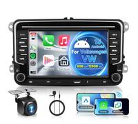 Hodozzy 6G+128GB 8-Core-Autoradio für VW Golf Passat Seat Skoda Jetta Polo Caddy Touran Tiguan T5 Android Radio mit Bluetooth Navi, 7-Zoll-Touchscreen mit Carplay Android Auto, WiFi Canbus DSP FM RDS