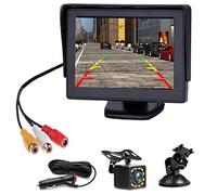 Hodozzy Rückfahrkamera Auto Rückansicht mit Nachtsicht 12 LED Wasserdicht Rückfahrsystem + 4.3" LCD Auto Monitor, Rückfahrkameras für PKW, SUV, Lieferwagen, Pickups und LKW