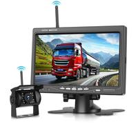Hodozzy Rückfahrkamera Kabellos Auto, 7 Zoll HD Rückfahrmonitor mit Toter-Winkel-Warnung, Auto Funk Kamera Super Nachtsicht, 1080P IP68 Wasserdichtes Funk Rückfahrkamera für Wohnmobil, LKW, 12V-36V