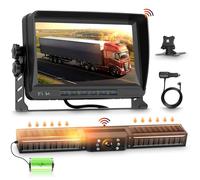 Hodozzy Solar Rückfahrkamera Kabellos Kit mit 7 Zoll Monitor, Kamera mit 1080P Nachtsicht DVR Aufnahme Magnetische Solar Wiederaufladbare Rückfahrkamera 10000mAh Wasserdicht für Wohnmobil LKW