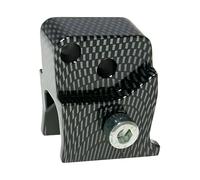 Höherlegungssatz CNC 2-Loch Carbon-Look für Peugeot liegend | Höherlegung 24 mm, Aluminium gefräst, 2-Loch Federbeinbefestigung kompatibel mit Peugeot Speedfight 3 50 AC