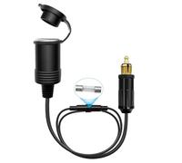 Hoembpn DIN Stecker auf Zigarettenanzünder Adapter Steckdose Verlängerungskabel mit 10A Sicherung Wasserdicht 12V/24V Buchse, für BMW Motorrad Auto Wohnmobil (30CM)