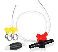 Hohopeti Manuelle Benzin Siphonpumpe mit Schlauch und Edelstahlklemmen Handbetriebene Kraftstoff absaugpumpe mit Rückschlagventil Langlebig Vielseitig für Benzin Wasser und Diesel