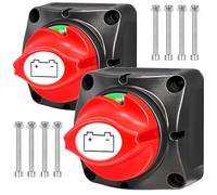 HOLMOL 2 Stück Batterie Trennschalter 12V 24V 48V,Batterietrennschalter 12V | Batterieschalter 12V Trennschalter, 12V Hauptschalter, batterietrennschalter 48V für Boot, Marine, LKW, ATV, Wohnmobil