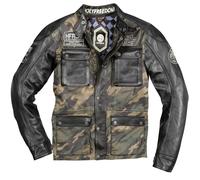 HolyFreedom Quattro Camo Motorrad Leder/Textil Jacke, schwarz/camouflage, Größe S