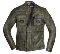 HolyFreedom Quattro Evolution Motorrad Lederjacke, dunkelgrün, Größe M