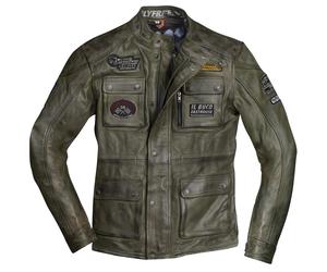 HolyFreedom Quattro Evolution Motorrad Lederjacke, grün, Größe M für Männer