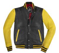 HolyFreedom Varsity College Lederjacke, schwarz/gelb, Größe M