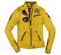 HolyFreedom Zero Damen Motorrad Lederjacke, gelb, Größe M