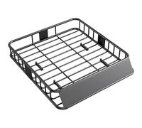 HOMCOM Dachgepäckträger Universal Dachkorb mit Windschutz, Fracht Relingträger aus Stahl, Auto Gepäckträger bis 90,7kg belastbar Dachträger Dach Gepäckkorb für SUV Trucks 110,5 x 99,5 x 18,5cm Schwarz