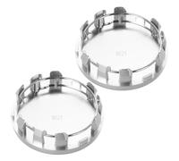 HOMOBABE 2 Stück Radnabenkappen für Fahrzeugfelgen aus Abs in Silber Ersatz Radnabenabdeckungen mit Einfachem Design für Auto Felgen