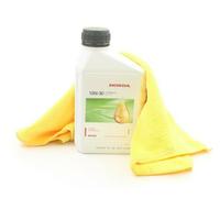 Honda 4-Takt Motoröl 10W30 600ml Flasche Mit Mikrofaser Tuch Rasenmäher