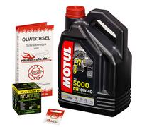 Motul 10W-40 Öl + HiFlo Ölfilter für Honda VFR 800, 98-01, RC46 - Ölwechselset inkl. Motoröl, Racing Filter, Dichtring