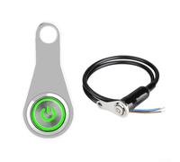 Honseadek LED-Netzschalter für Motorräder - Metall Selbstsichernder Lenkerschalter mit heller Kontrollleuchte, Kompatibilität für Aftermarket (Grün)