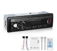 HOODANCOS Auto Radio Empfänger mit kabellosem Player USB Kartensteckplatz Integrierter Verstärker FM Radiofunktion Kompatibel für Pkw LKW Einfache Bedienung Fernbedienung Inklusive Schwarz